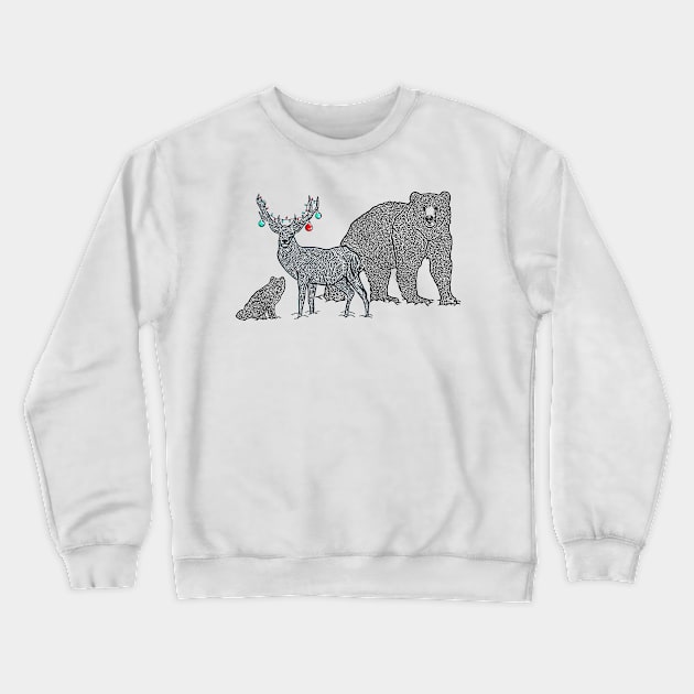 Winter Woodland Animals Xmas Crewneck Sweatshirt by Vector Deluxe